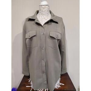 Joie Lightweight Button-Up Shirt Jacket with Chest Pockets Sz M